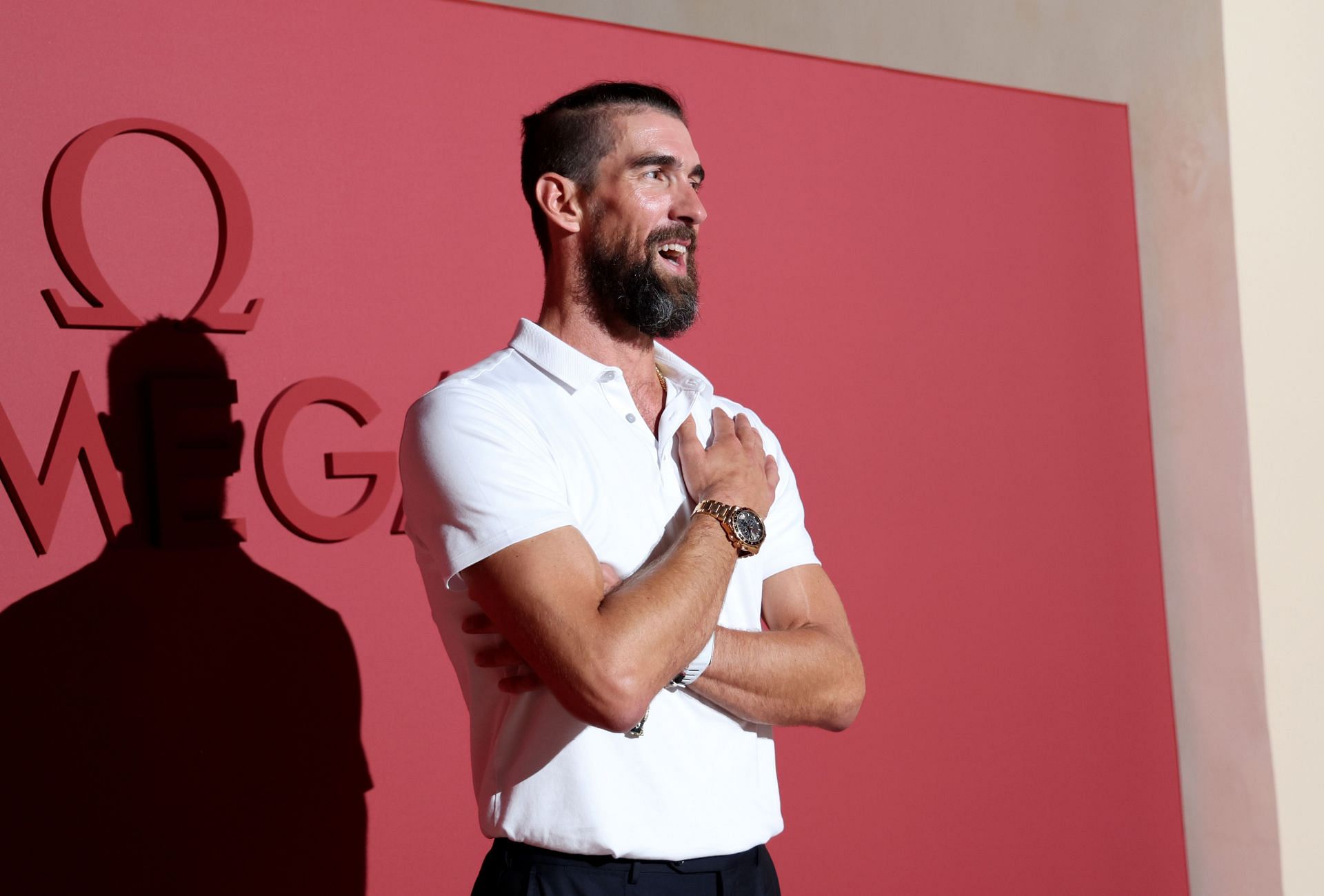 Michael Phelps attends Omega House in Paris, France. (Photo by Getty Images)